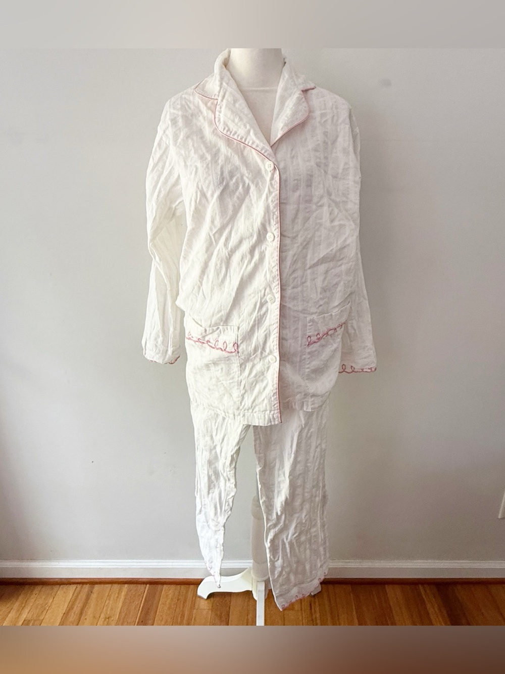 Pajamagram Company Women 100% Cotton Embroidered Pajama Set Small Classic Comfy